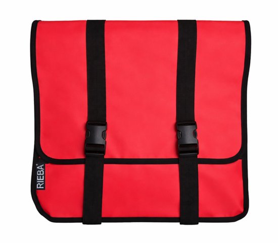Rieba® Dubbele Fietstas 42 Liter - Electrische fiets - Stadsfiets - Reflectoren - Rood - Waterdicht - Tarpaulin - Universele Bevestiging van Rieba — afbeelding 2