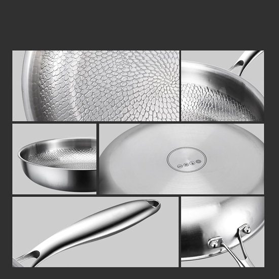 Titanium Hammered Pan Pro, Non-Stick Pan, Non-Stick Frying Pan, with Premium Titanium Construction, Lid Included and Easy to Clean, S/M/L, for Camping and Cooking — afbeelding 4