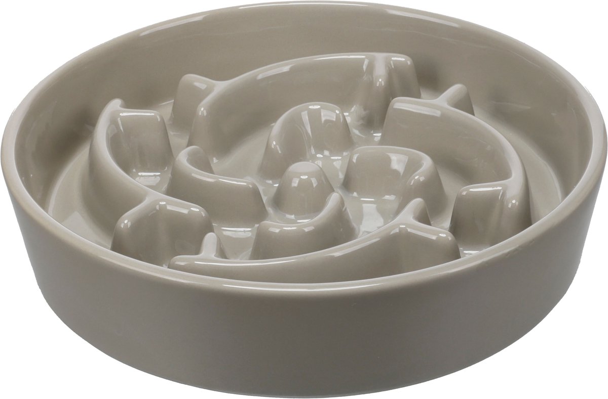 Flamingo - EETPOT SLOWFEEDER CENA ROND TAUPE 20,5CM 640ML