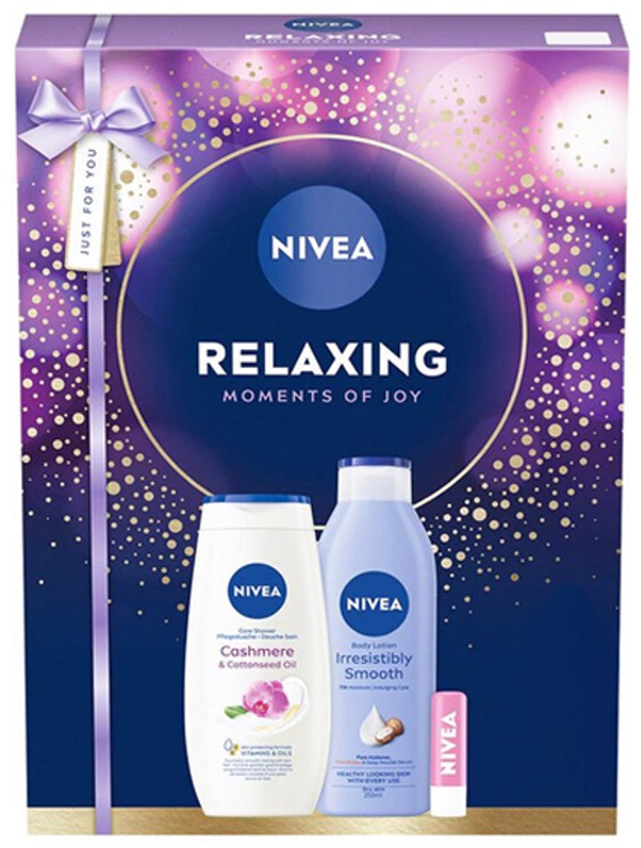 Nivea Relaxing Moments of Joy - Geschenkset - Douchegel, Body Lotion en Lipbalm