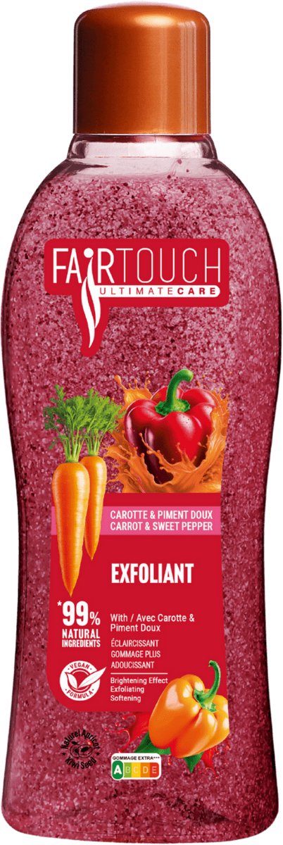 FairTouch - Exfoliating Douchegel - Carotte & Piment Doux - 1000ml - Scrub