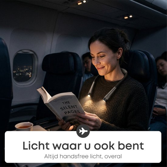 Nekleeslamp - Oplaadbaar - Leeslampje voor Boek - Voor in bed - Haakwerk - Neklampje - Oplaadbaar - 3 kleuren licht - 9 standen van Merkloos — afbeelding 2