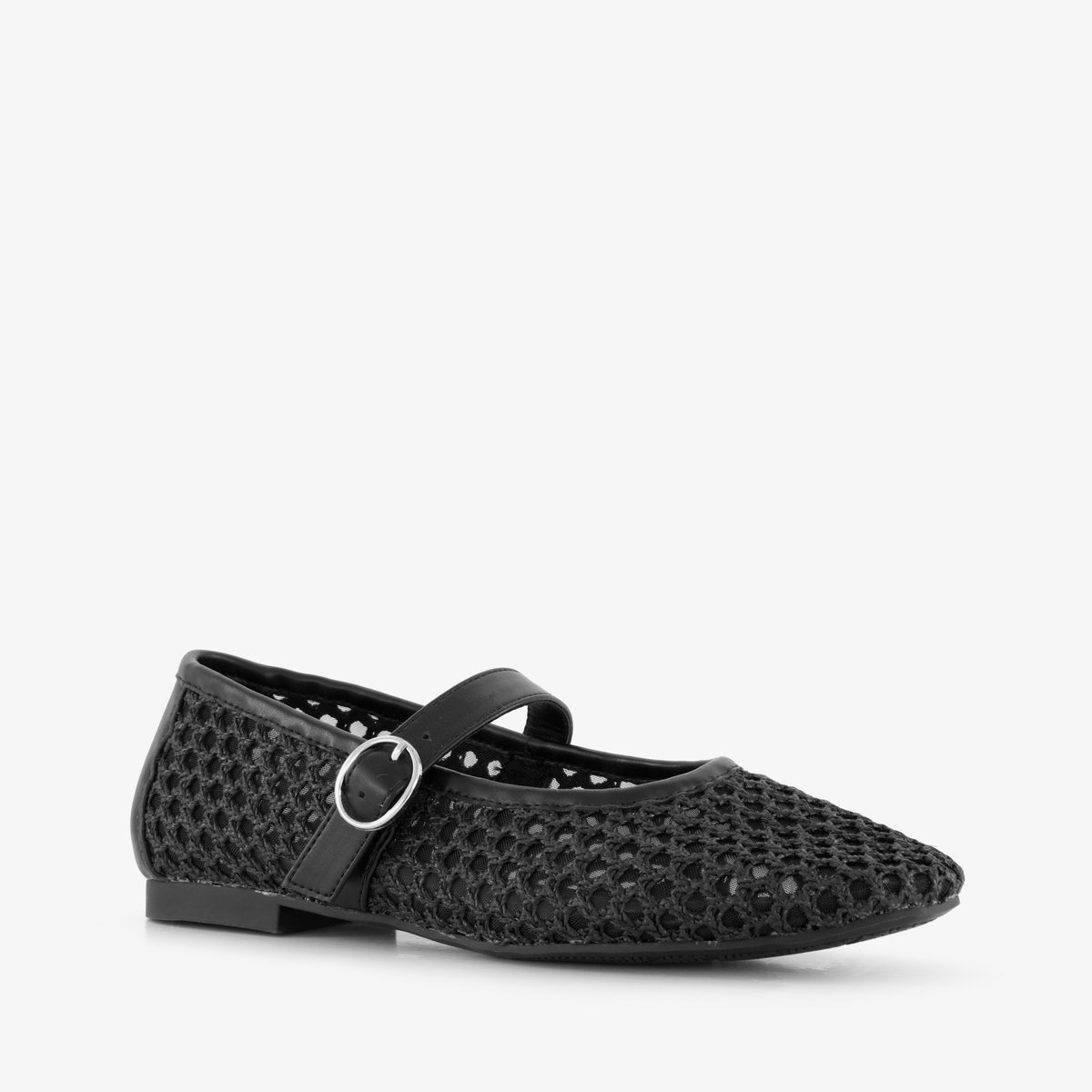 Blue Box dames mesh ballerina's zwart - Maat 39