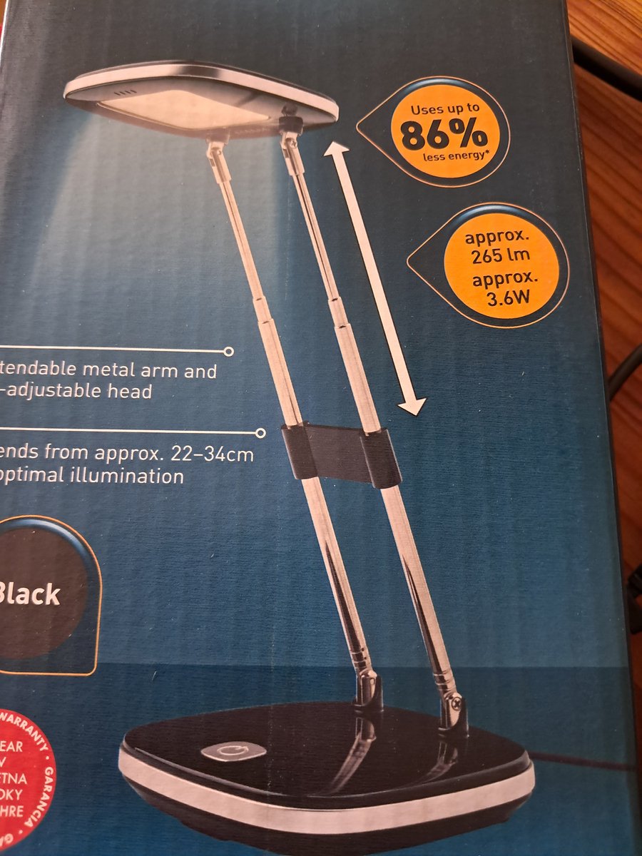 Livarnolux LED Tafellamp - Bureaulamp - Uitschuifbaar in hoogte 22-34 cm - Zwart