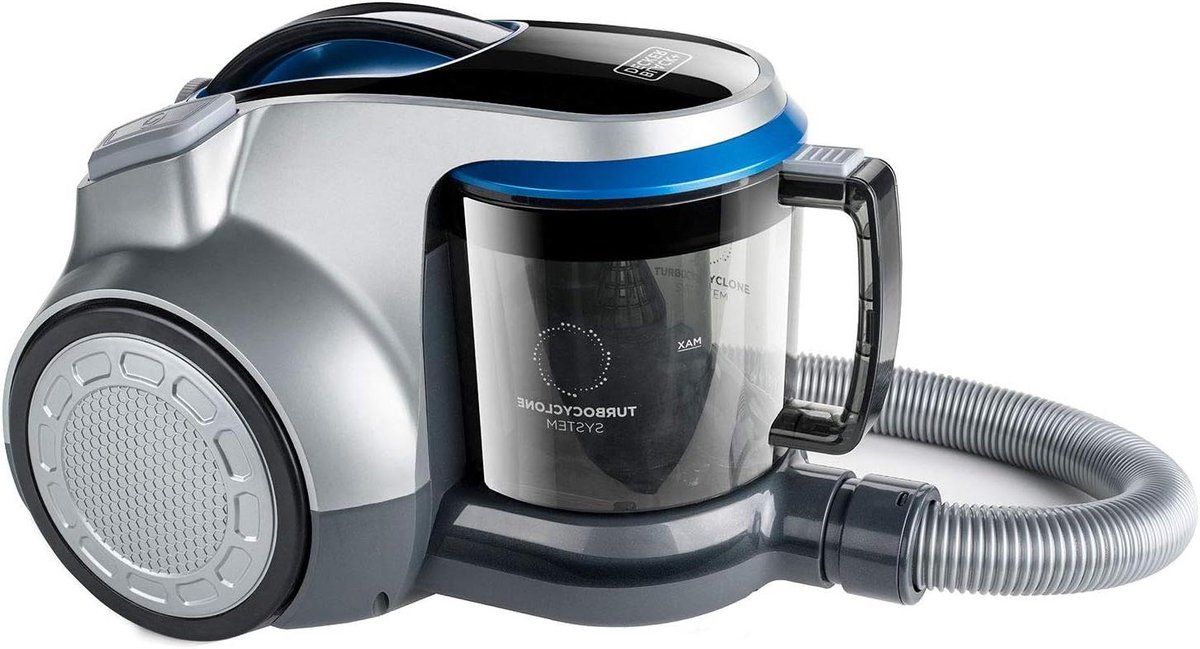 Stofzuiger zonder zak - Cilinderstofzuiger Busmodel - Krachtig stofzuigen - Turbocyclone systeem - 2 liter reservoir - Grijs