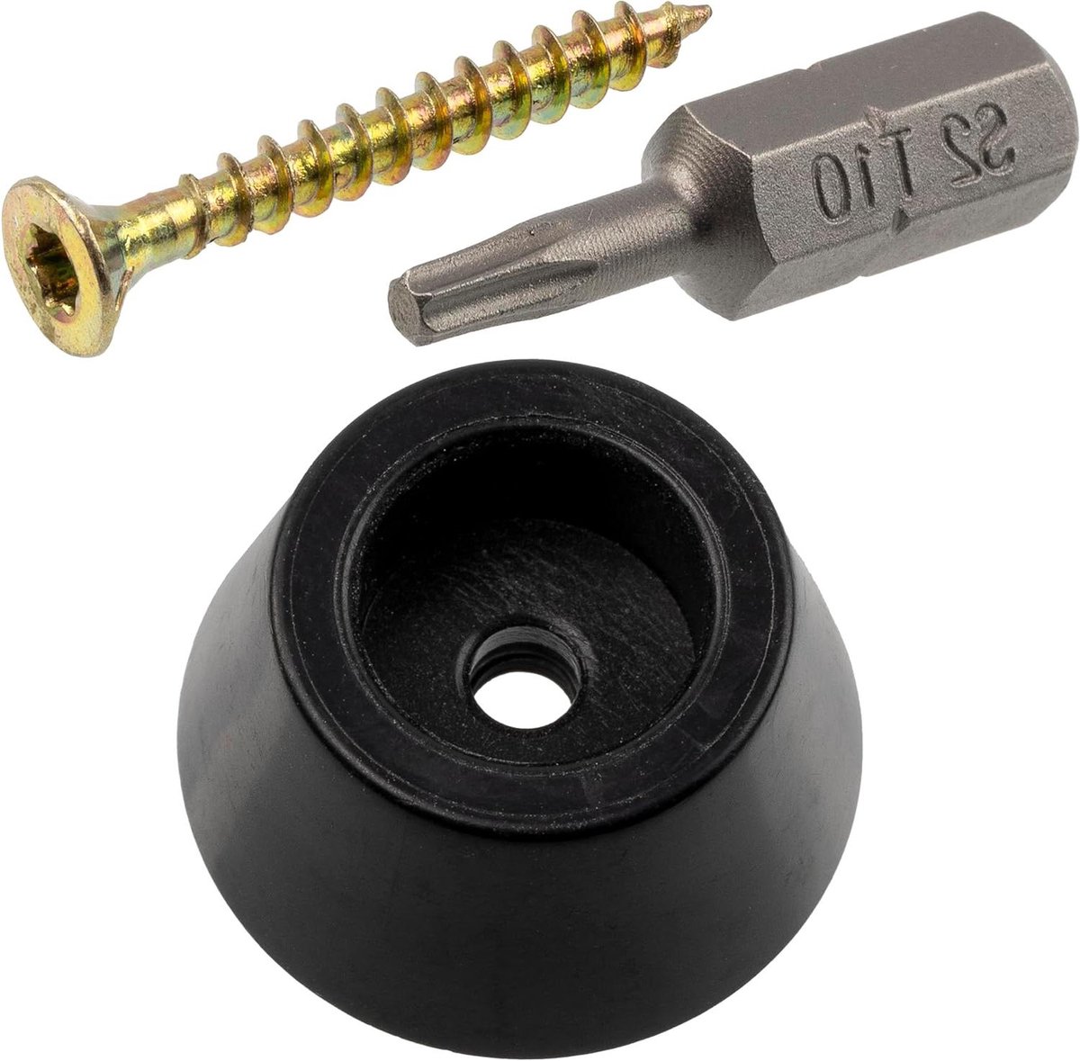 Meubelglijders Rond - Meubelpoten Plastic - Meubels Stabiliseren - Inclusief Schroeven Bit - 20x11 mm - Zwart