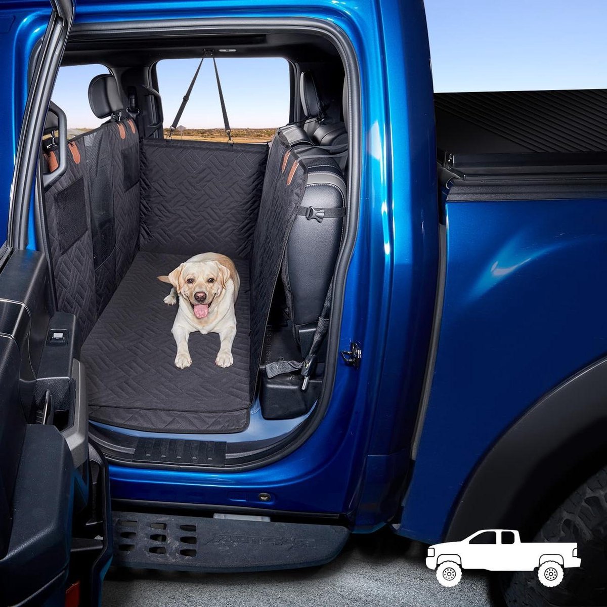 Hondenautostoelhoes Vrachtwagen - Hondenhangmat Auto - Veilig Vervoer Hond - Waterdicht Krasbestendig - 142 x 68 cm - Zwart
