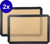 TrendyKitchen® Tapis de cuisson en silicone – 2 pièces - 42x30 cm - Résistant à la chaleur jusqu'à 250 degrés - Durable et réutilisable - Antiadhésif - Alternative au papier sulfurisé - Marron
