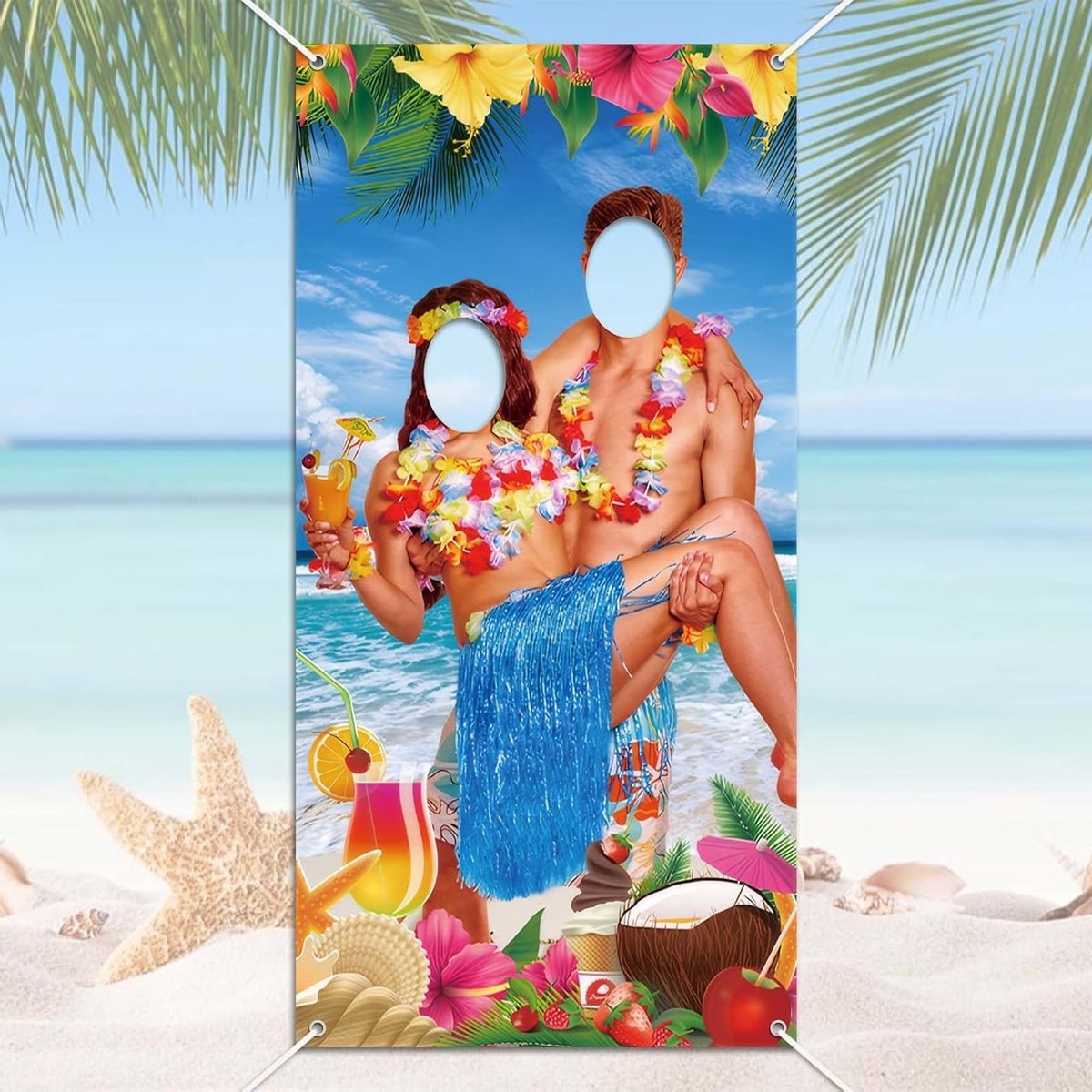 Aloha Party Accessoires voor een Hawaiian Luau, Hoge Kwaliteit Foto Banner, Perfecte Decoratie voor Strandfeest, Fotoproppen en Feestversiering (180 x 90cm)