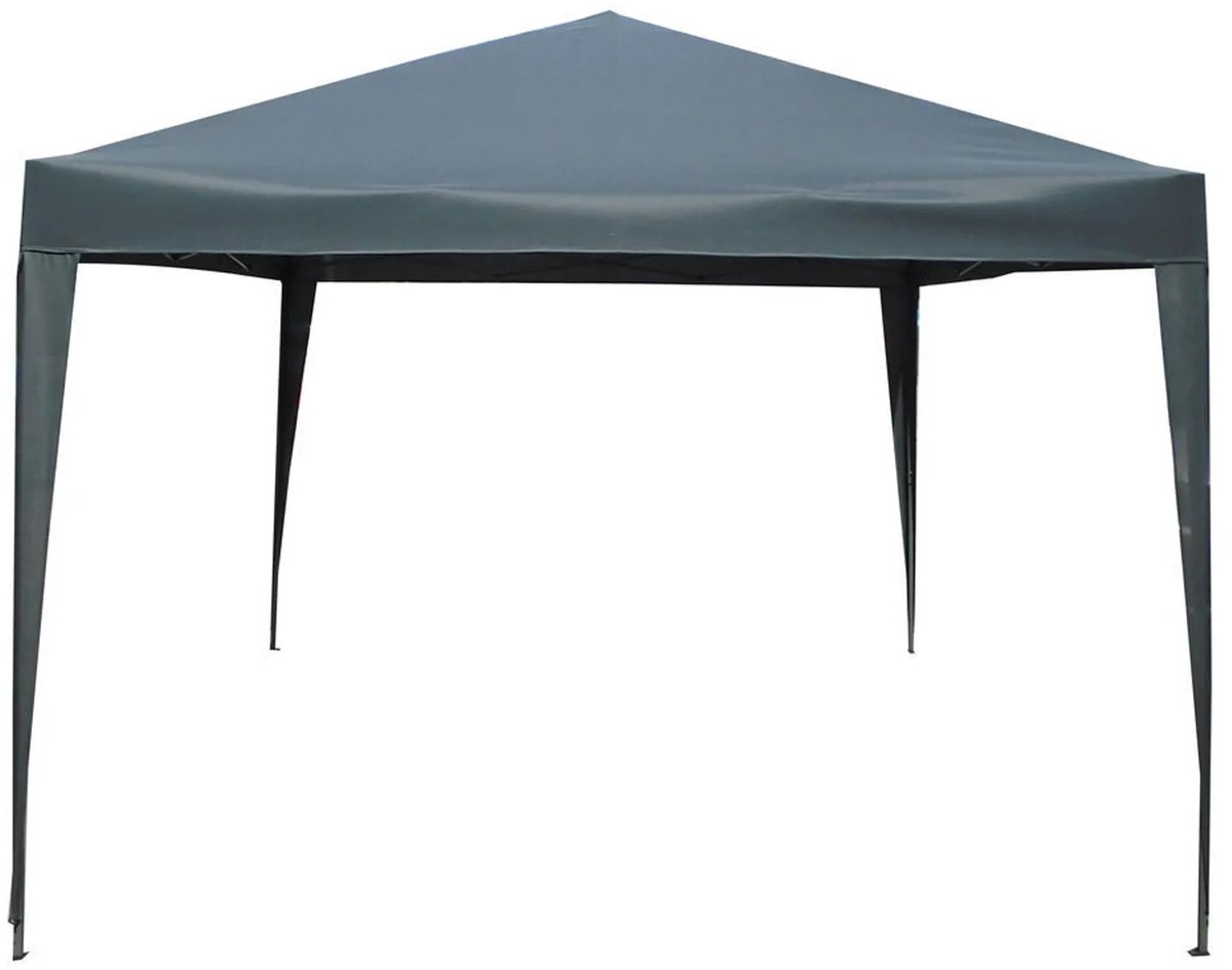 KYNAST vouw partytent 3 x 3 meter vouwtent met harmonicaframe grijs staalframe PE dak met draagtas