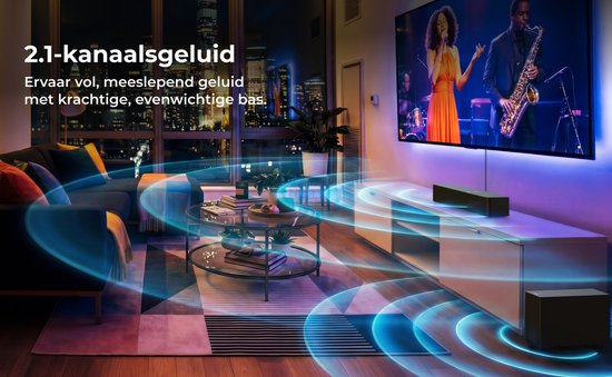 ULTIMEA 2.1-kanaals Soundbar met draadloze subwoofer, app-bediening, soundbar voor TV, Bluetooth 6.0, HDMI, optisch, 240 W piekvermogen, Poseidon R3T van Merkloos — afbeelding 3
