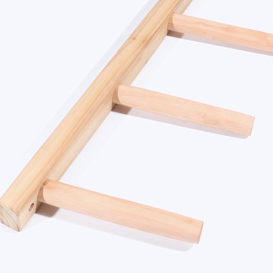Yogamathouder Wandmontage - Gym Organizer - Ruimte Besparen - Stabiele Houten Constructie - Max 9 Mats - Houtkleur — afbeelding 5
