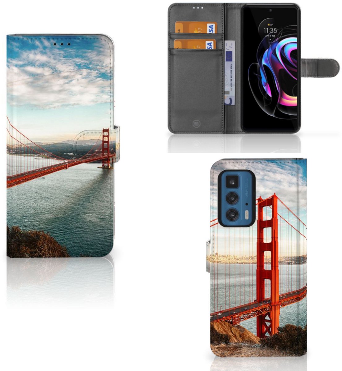 Motorola Edge 20 Pro Flip Cover Golden Gate Bridge