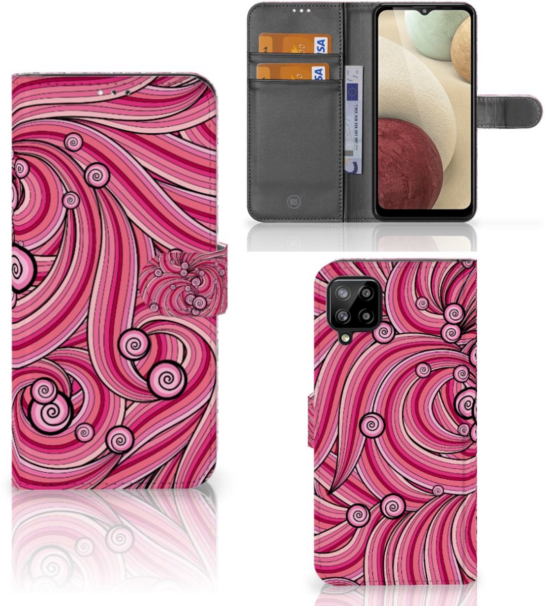 Samsung Galaxy A12 Hoesje Swirl Pink