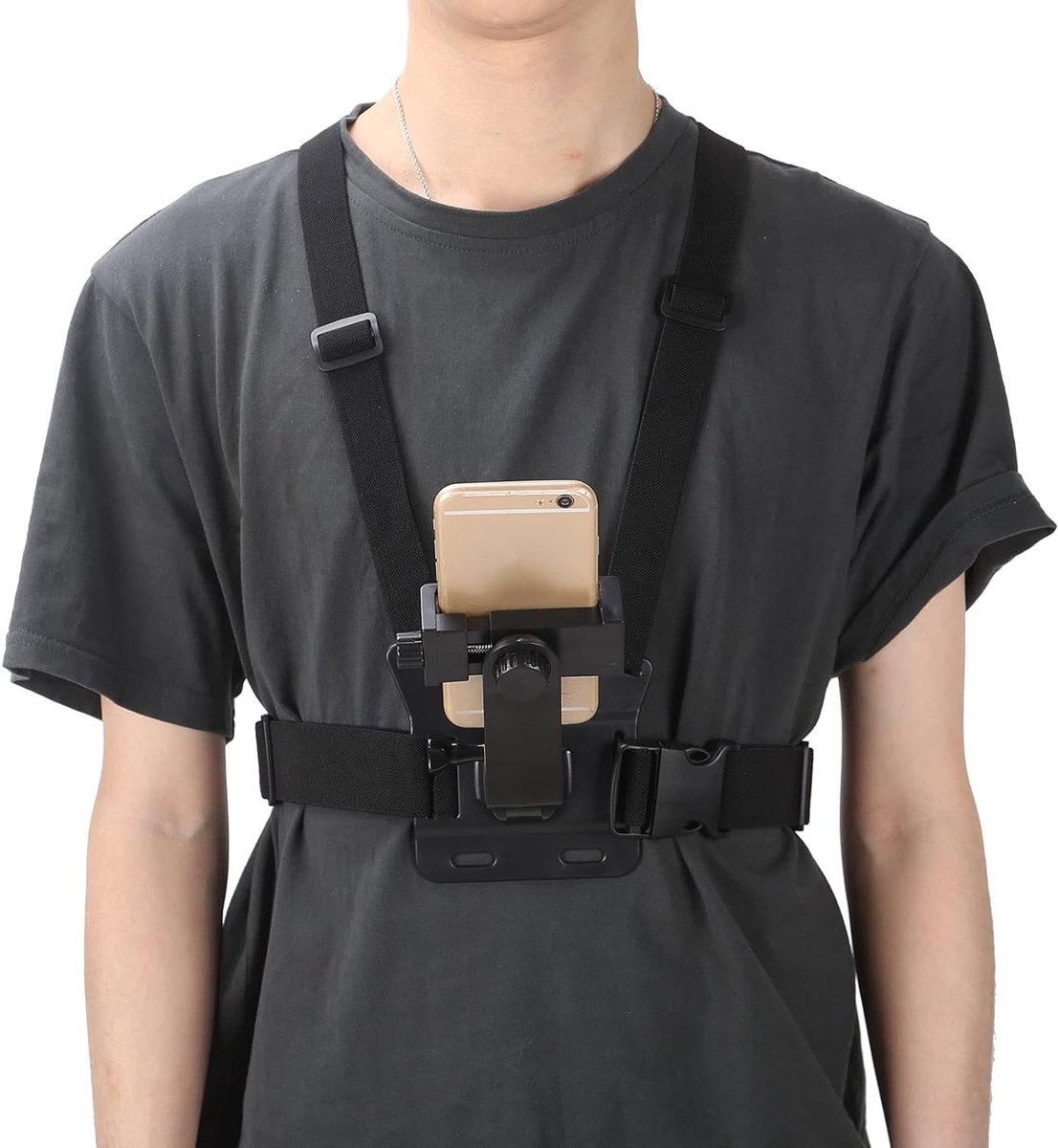 Sportieve Borstband voor Actiecamera en Smartphone, Nylon Draagriem voor Buitenopnames en Avontuurlijke Activiteiten