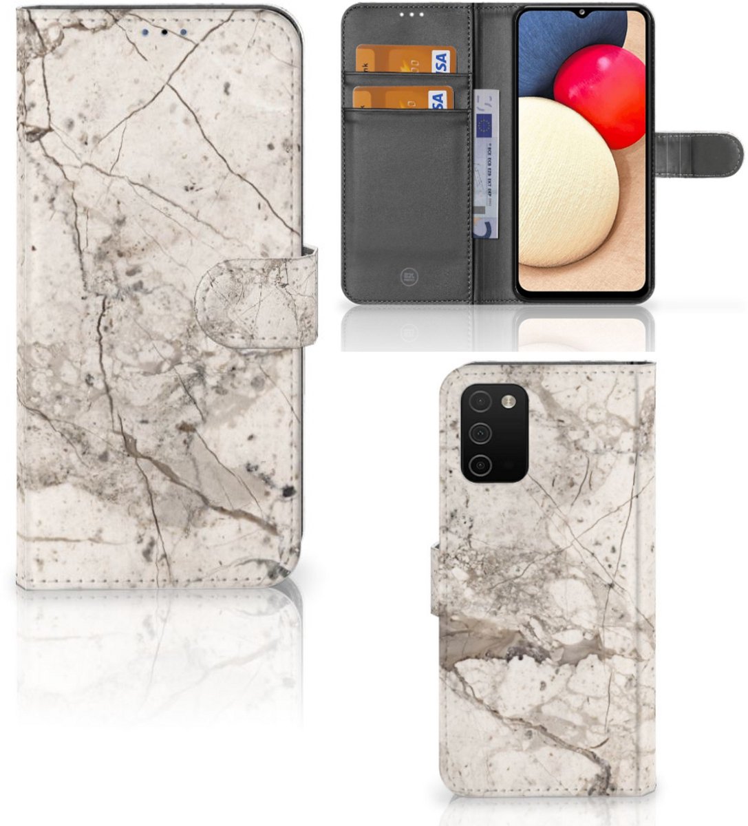 Samsung Galaxy A03s Bookcase Marmer Beige