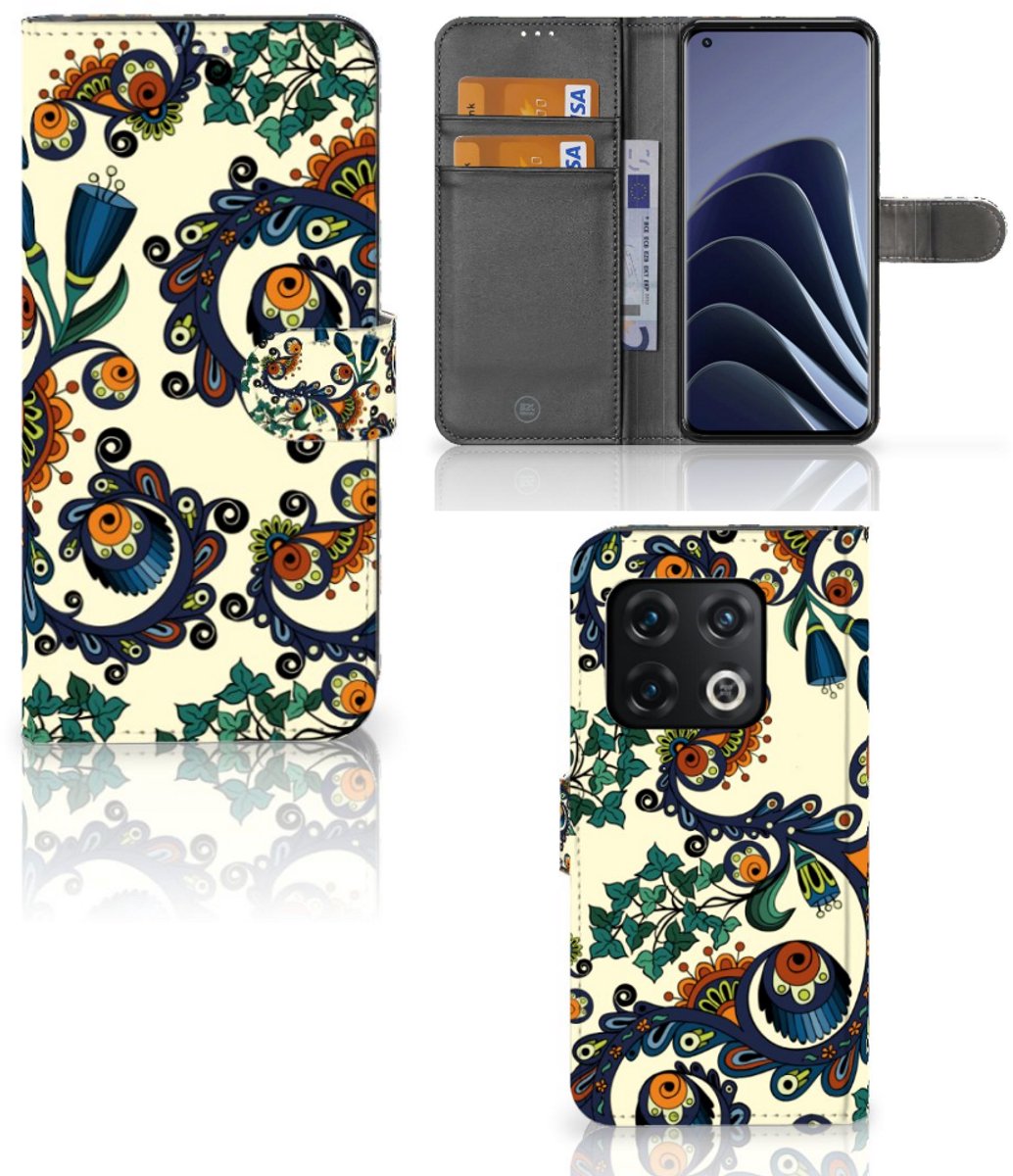 Book Case voor Wallet Case OnePlus 10 Pro Barok Flower