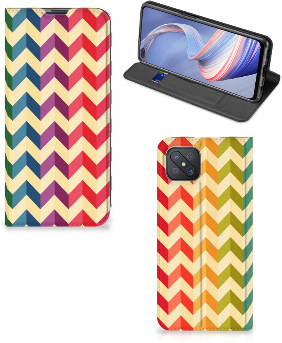 OPPO Reno4 Z 5G Hoesje met Magneet Zigzag Multi Color