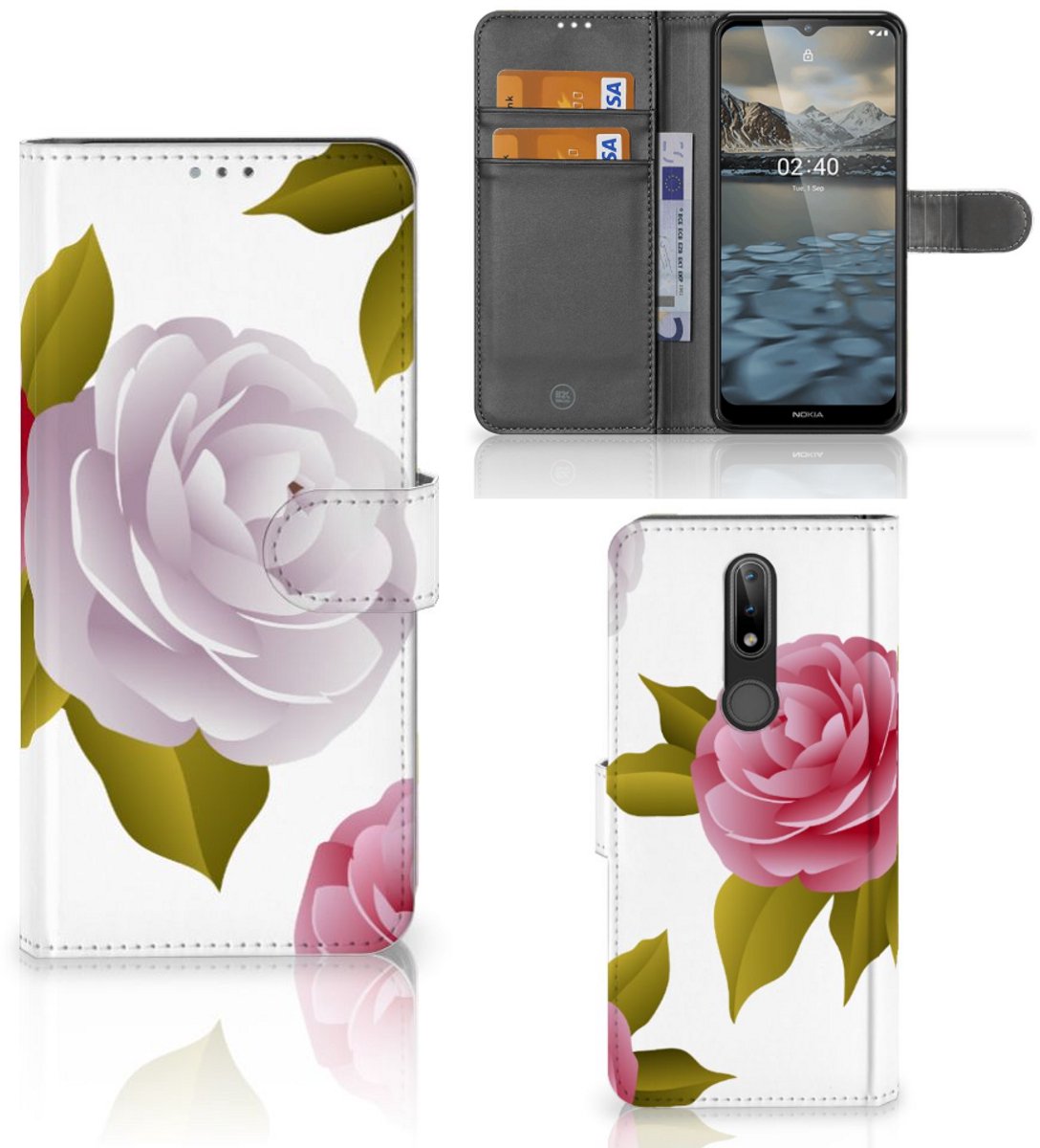 Nokia 2.4 Hoesje Roses