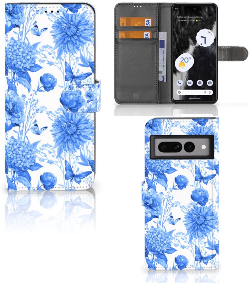 Hoesje voor Google Pixel 7 Pro Flowers Blue