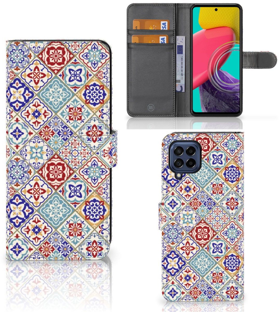 Samsung Galaxy M53 Bookcase Tiles Color