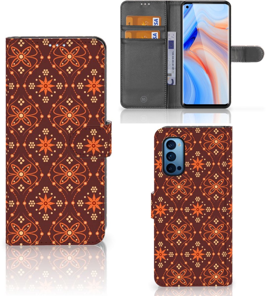 OPPO Reno 4 Pro 5G Telefoon Hoesje Batik Brown