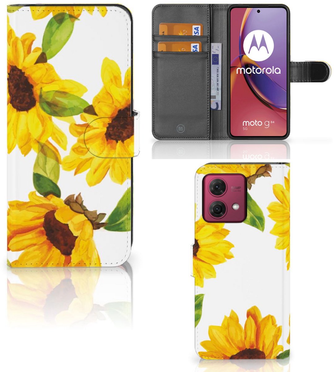 Hoesje voor Motorola Moto G84 Zonnebloemen