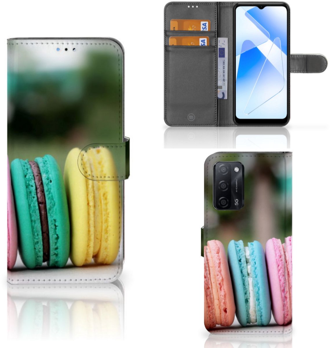 OPPO A16/A16s/A54s Book Cover Macarons