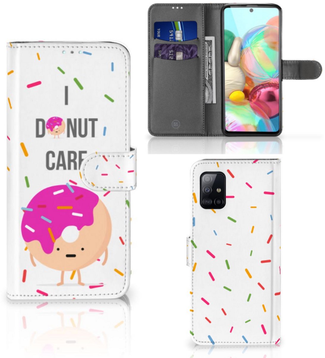 Samsung Galaxy A71 Book Cover Donut Roze