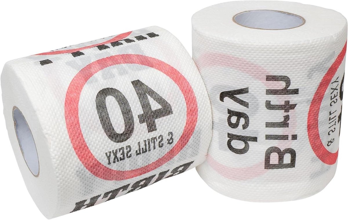 Toiletpapier Verjaardag - Grappig WC Papier - Feestdecoratie - Dubbele Rol - 50 meter - Wit