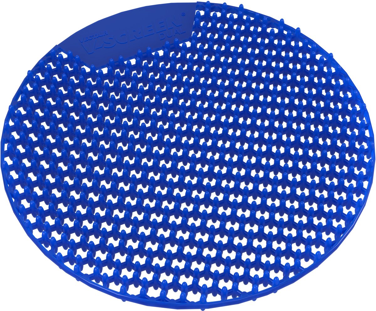 V-Screen® Dual Urinoirmatten Voordeelpack – 12 Stuks – Marine Musk Geur – Anti-Spat & Geurcontrole – 30 Dagen Fris – Voorkomt Verstoppingen