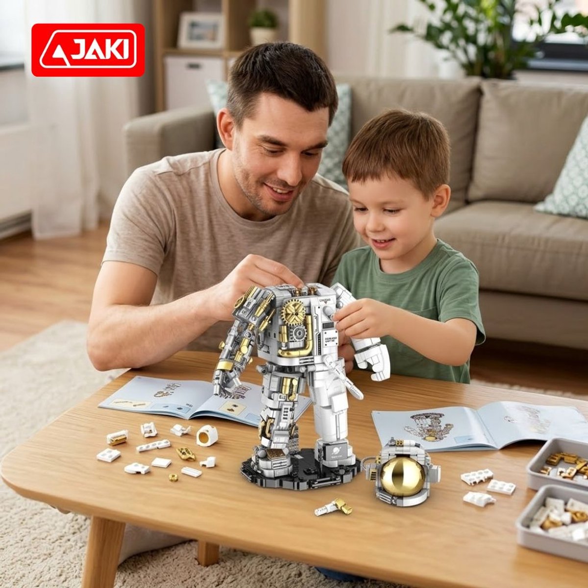 Jaki - Astronaut Ruimtevaarder | Artemis Space Wars Expert | Classic Creator STEM ideas speelgoed | Compatible met lego mould king mega bloks | Technic nasa ruimte robot bouwpakket | 1078 bouwstenen — afbeelding 5