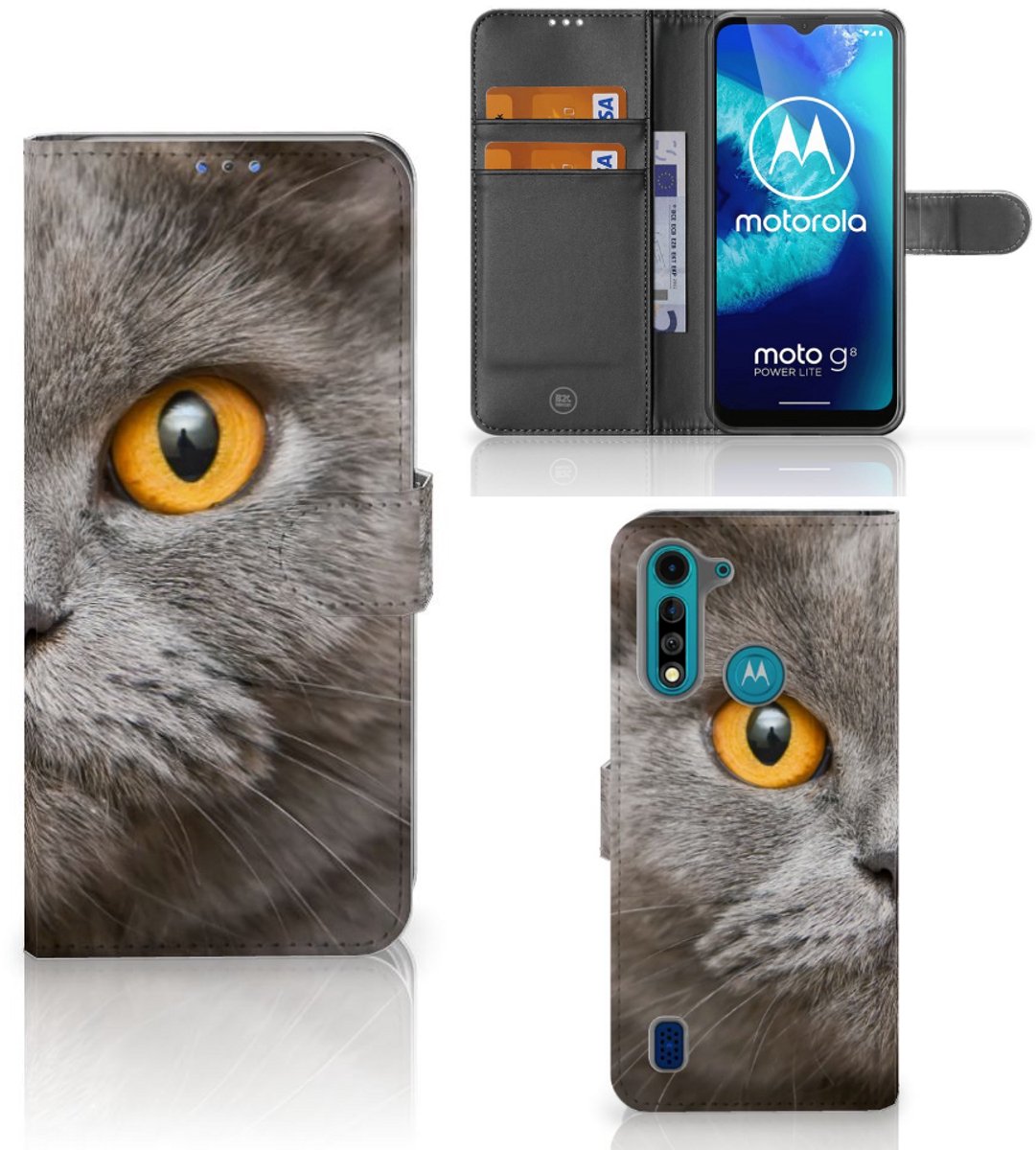 Telefoonhoesje met Pasjes Motorola G8 Power Lite Britse Korthaar
