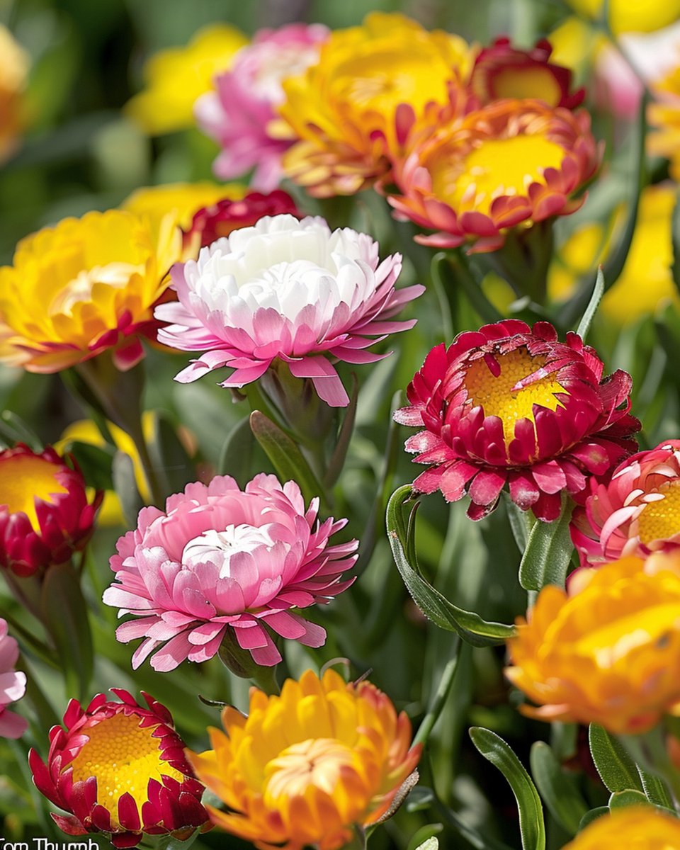 Lage Strobloem Zaden Tom Thumb Helichrysum Bracteatum Eenjarig