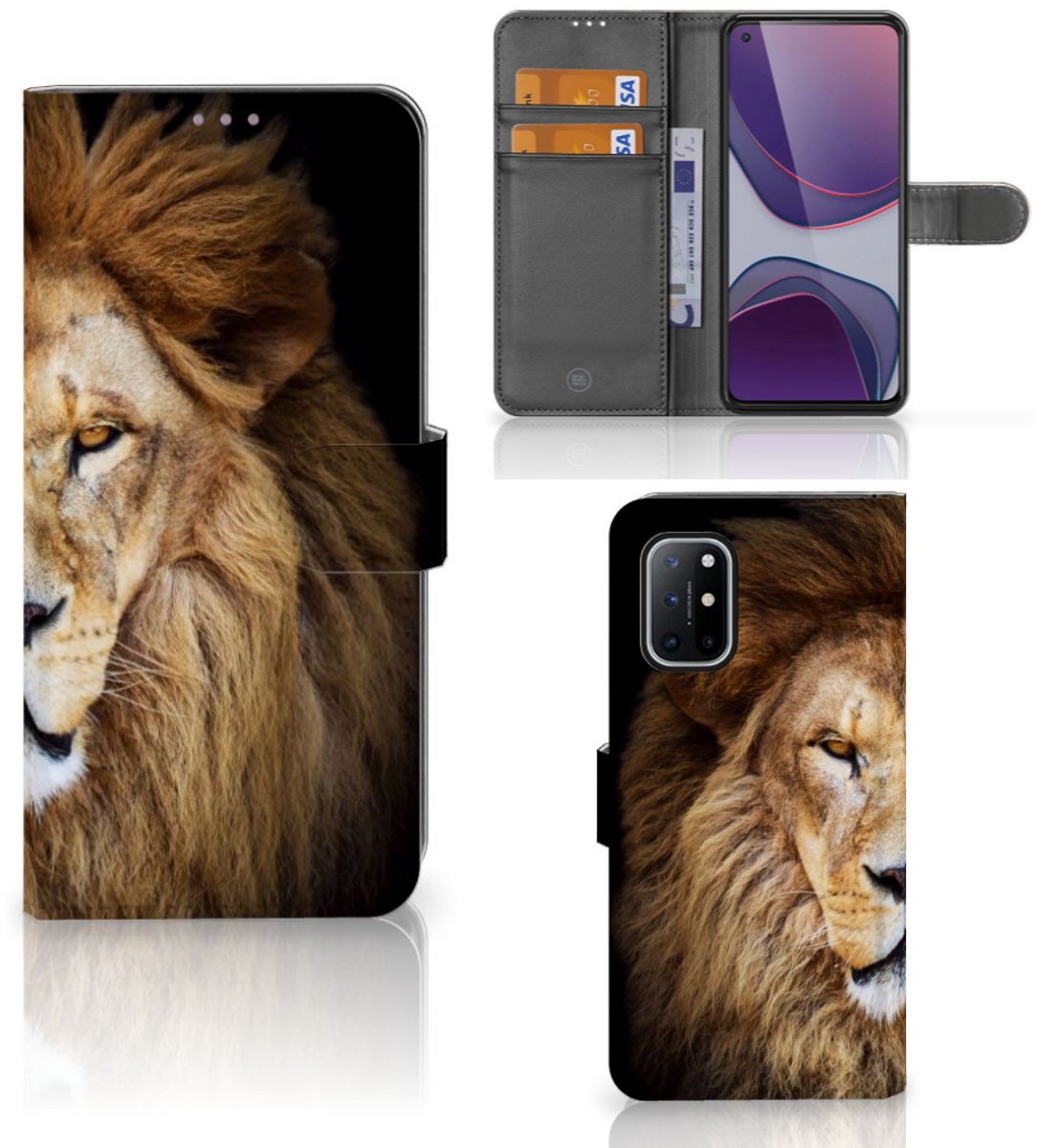 OnePlus 8T Telefoonhoesje met Pasjes Leeuw