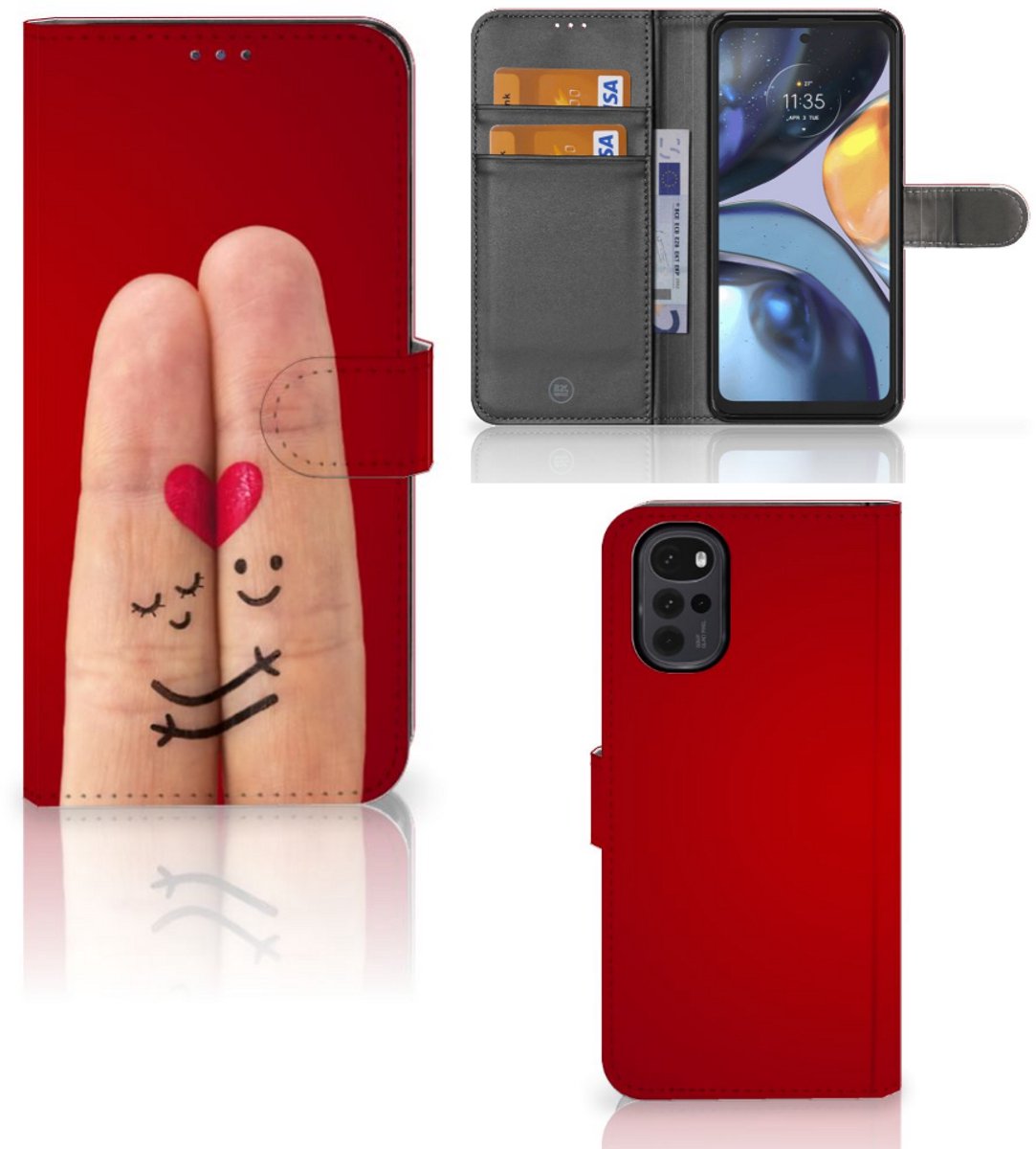 Motorola Moto G22 Wallet Case met Pasjes Liefde - Origineel Romantisch Cadeau