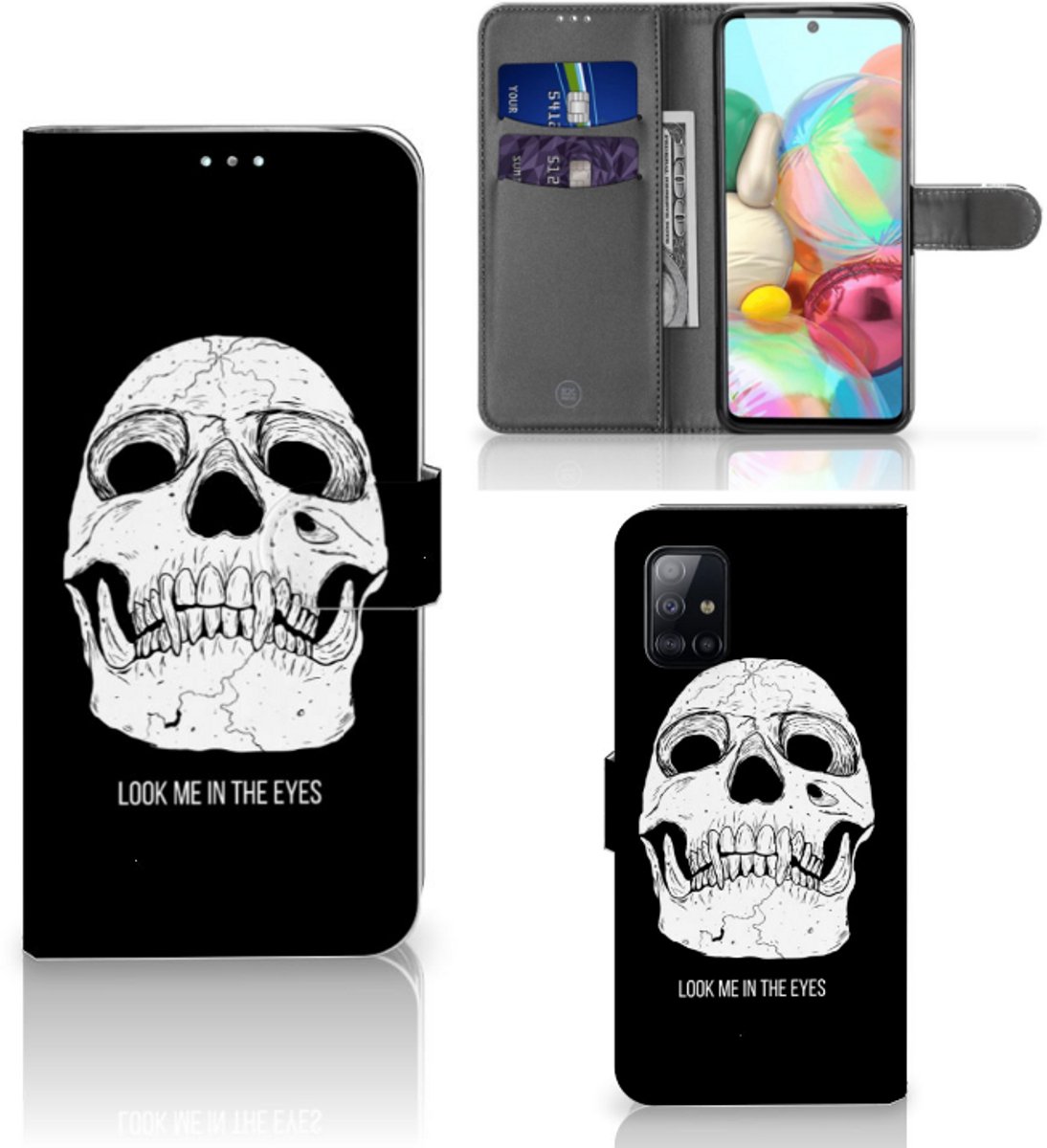 Telefoonhoesje met Naam Samsung Galaxy A71 Skull Eyes
