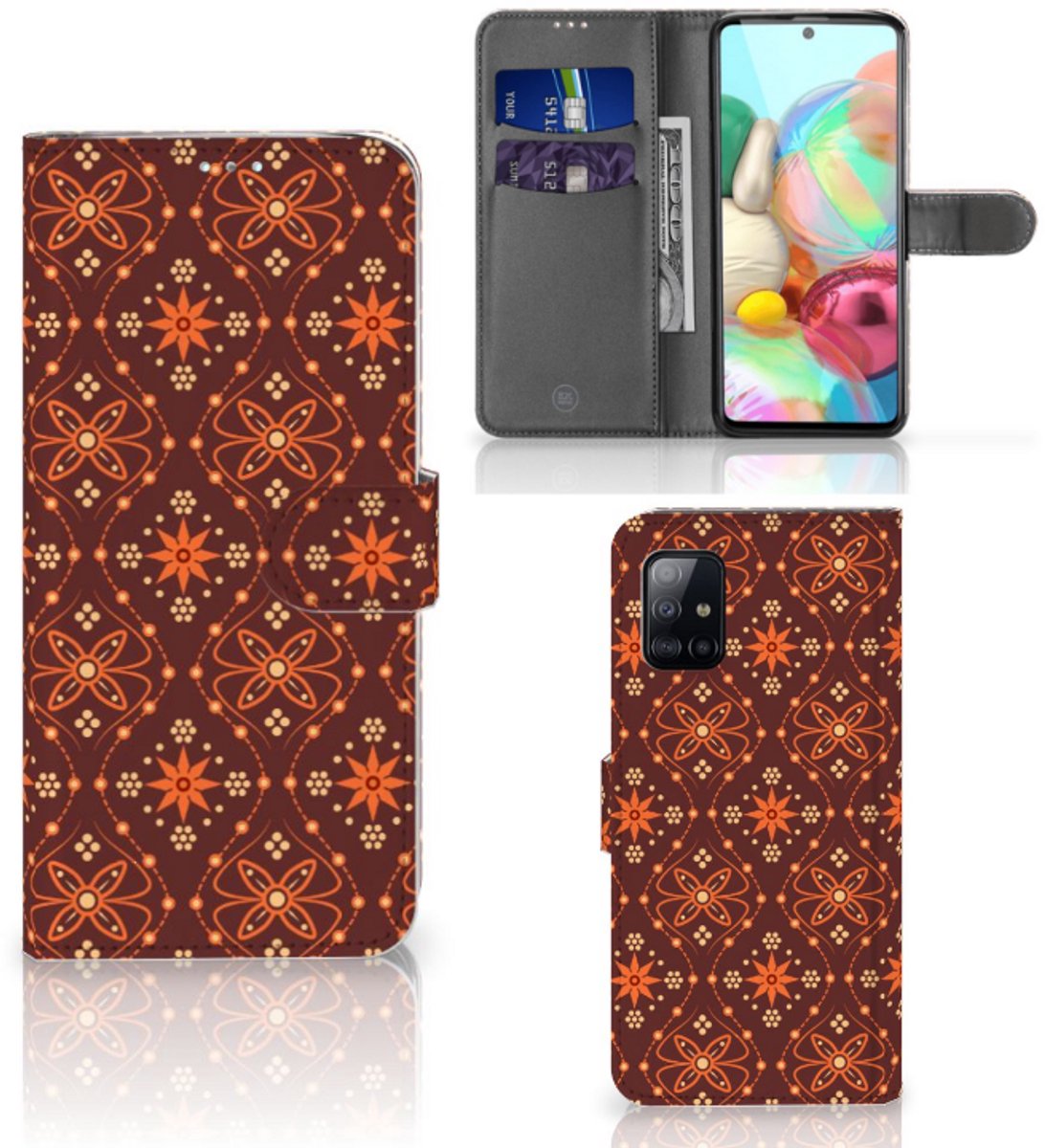 Samsung Galaxy A71 Telefoon Hoesje Batik Brown