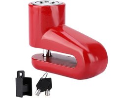 Anti-Diefstal Remschijf Slot voor Scooter en Motorfiets - Veiligheidsoplossing voor Fietsen en Motorrijders met Disc Rotor Beveiliging (Rood)