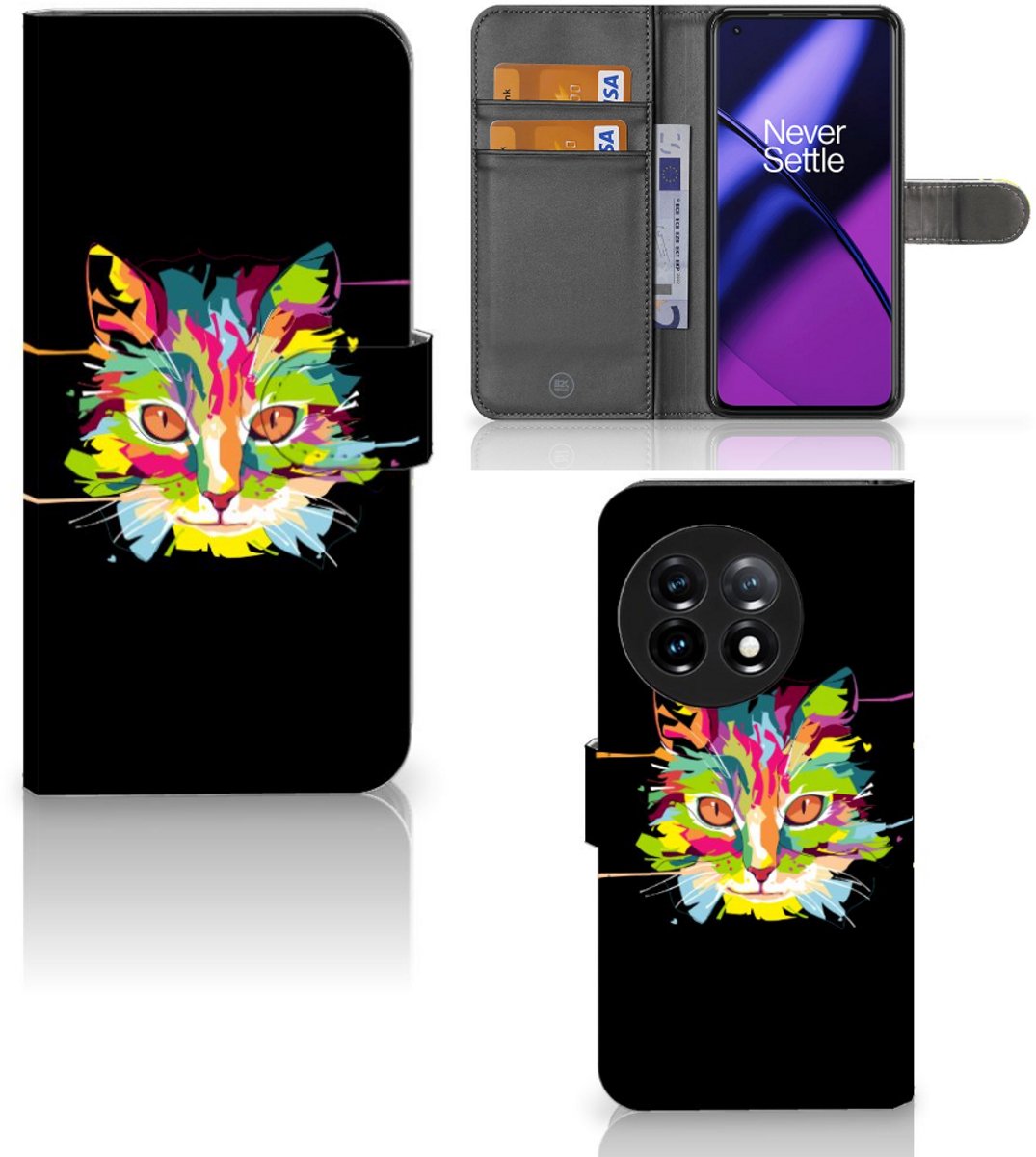 OnePlus 11 Leuk Hoesje Cat Color