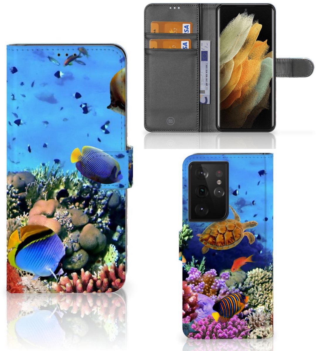 Samsung Galaxy S21 Ultra Telefoonhoesje met Pasjes Vissen