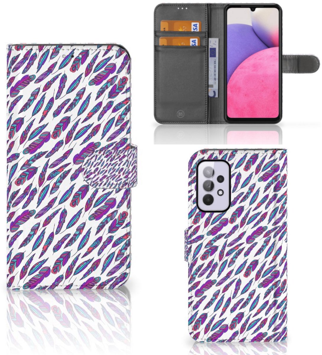 Samsung Galaxy A33 5G Telefoon Hoesje Feathers Color