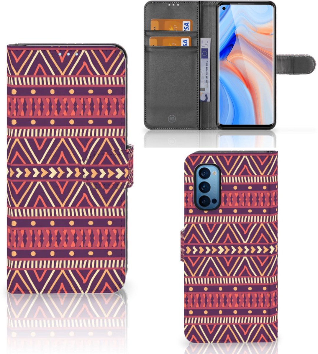 OPPO Reno 4 Pro 5G Telefoon Hoesje Aztec Paars