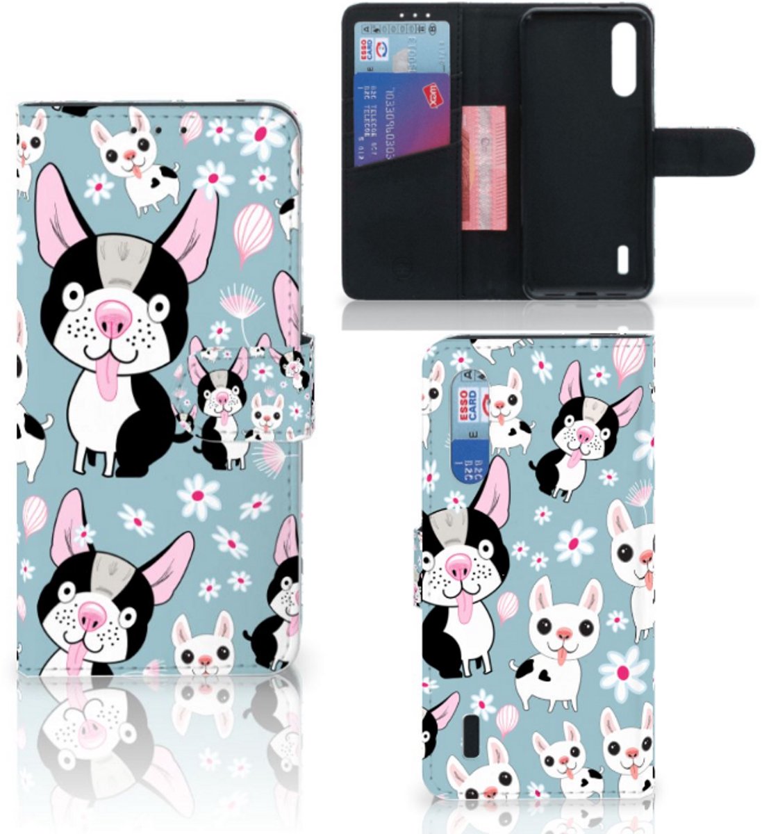 Xiaomi Mi 9 Lite Telefoonhoesje met Pasjes Hondjes