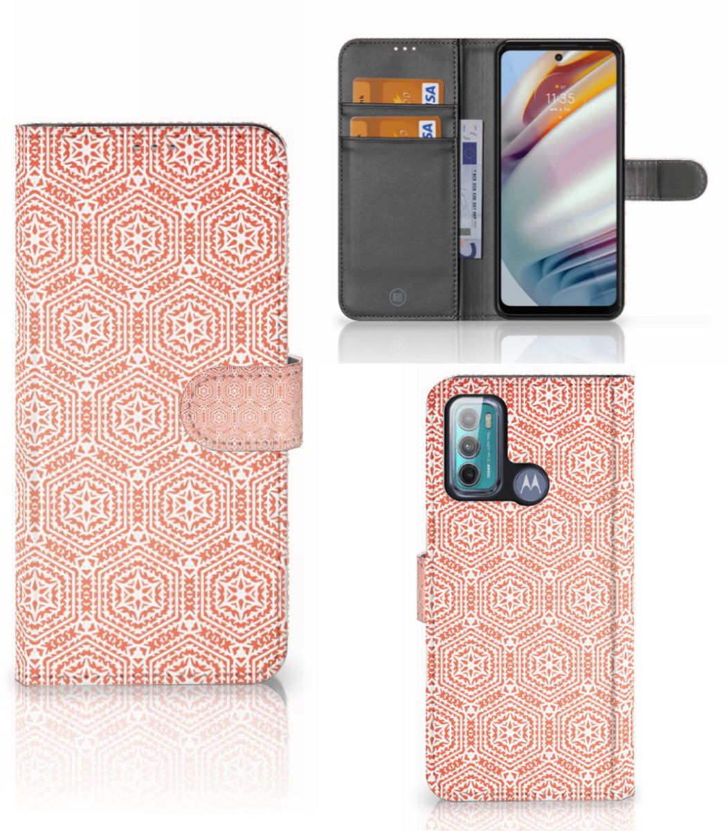 Motorola Moto G60 Telefoon Hoesje Pattern Orange