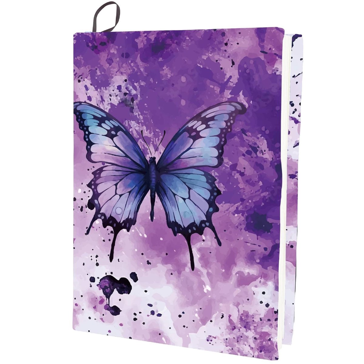 CRASPIRE Vlinder Boekomslag - Stretchable Boekhoes Paars - Wasbaar en Herbruikbaar - Bescherming voor Hardcover Notebooks