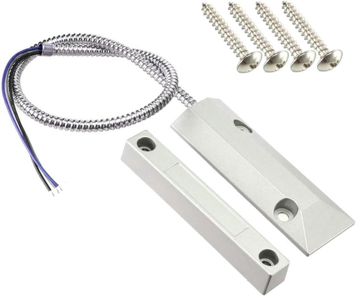 Roldeurcontact Magnetisch - Reedschakelaar Alarm - Beveiliging Deur Raam - 3 Draads N.O./N.C. - 15 mm Actieafstand - Zilver