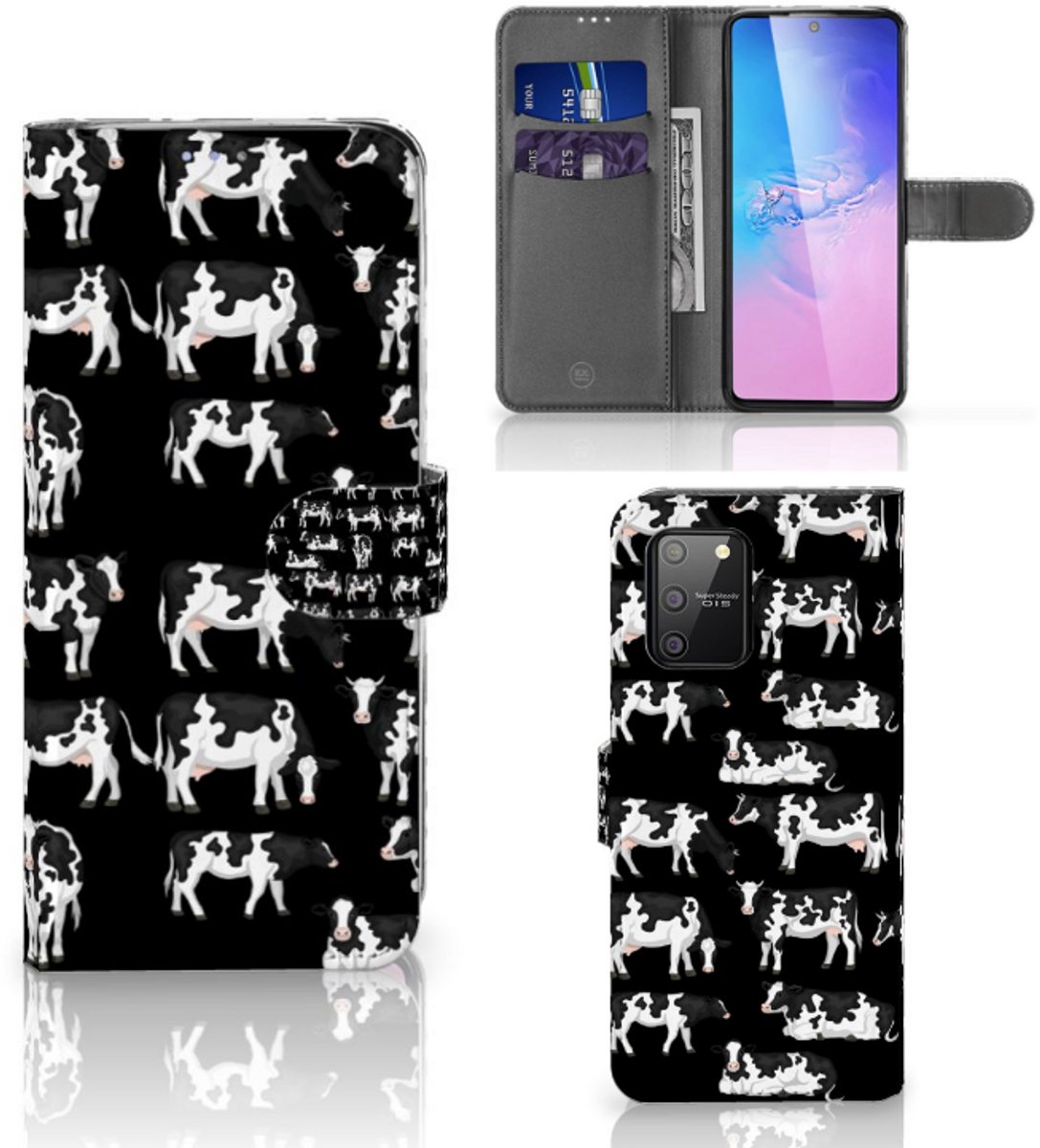 Samsung S10 Lite Telefoonhoesje met Pasjes Koetjes
