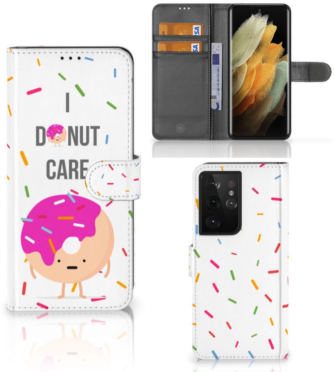 Samsung Galaxy S21 Ultra Book Cover Donut Roze