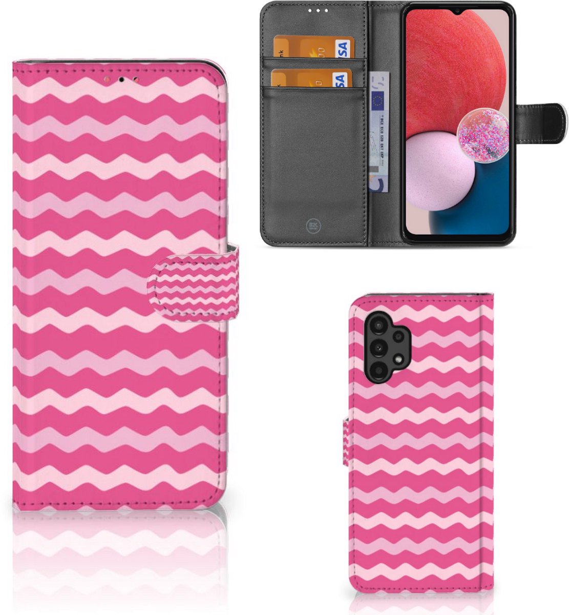 Samsung Galaxy A13 (4G) Telefoon Hoesje Waves Pink